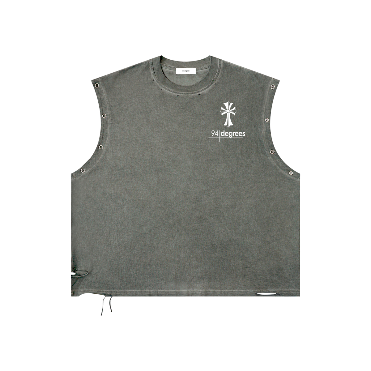 Distressed Eyelet Unisex Tank Top + Tiger Head Dagger +