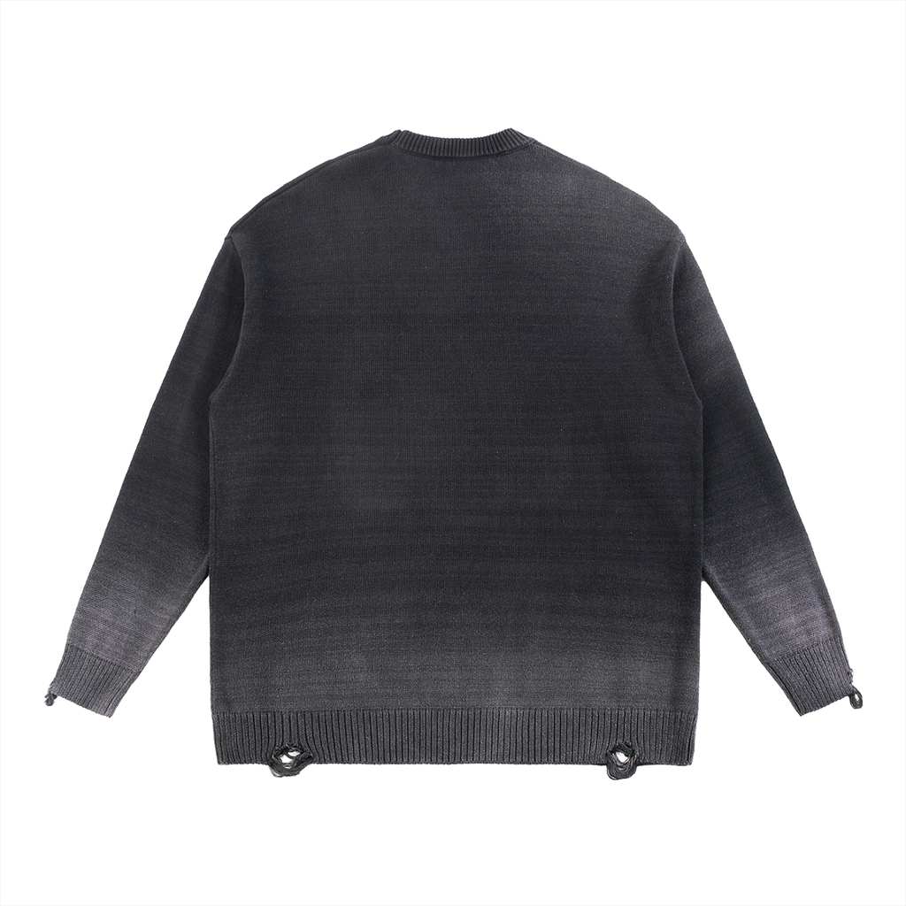 Sun Fade Distressed Ripped Crewneck sweater - Smoking in the Boys Room