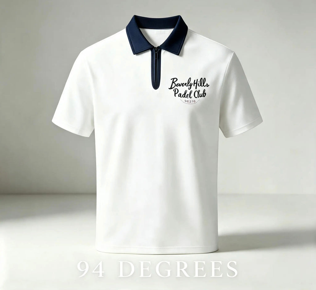 Unisex 'Beverly Hills' Color Block Quarter-Zip Polo Shirt - 94 DEGREES