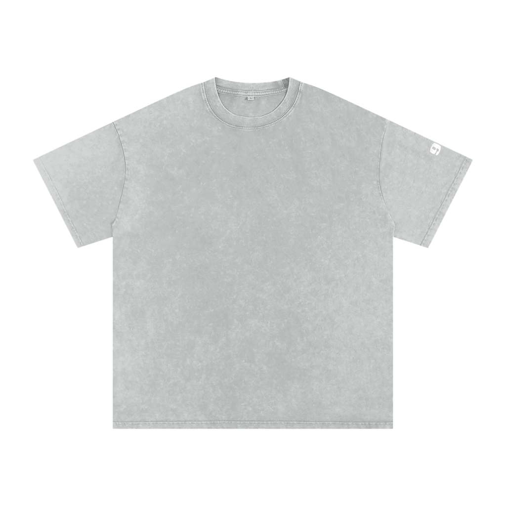 'Social Media Killed Romance' Snow Washed Oversized Cotton T-Shirt With Sleeve Detail - 94 DEGREES