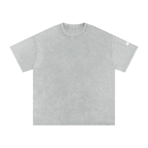 'Social Media Killed Romance' Snow Washed Oversized Cotton T-Shirt With Sleeve Detail - 94 DEGREES