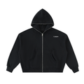 Fleeced Full-Zip Boxy Hoodie - Tiger Head Cali