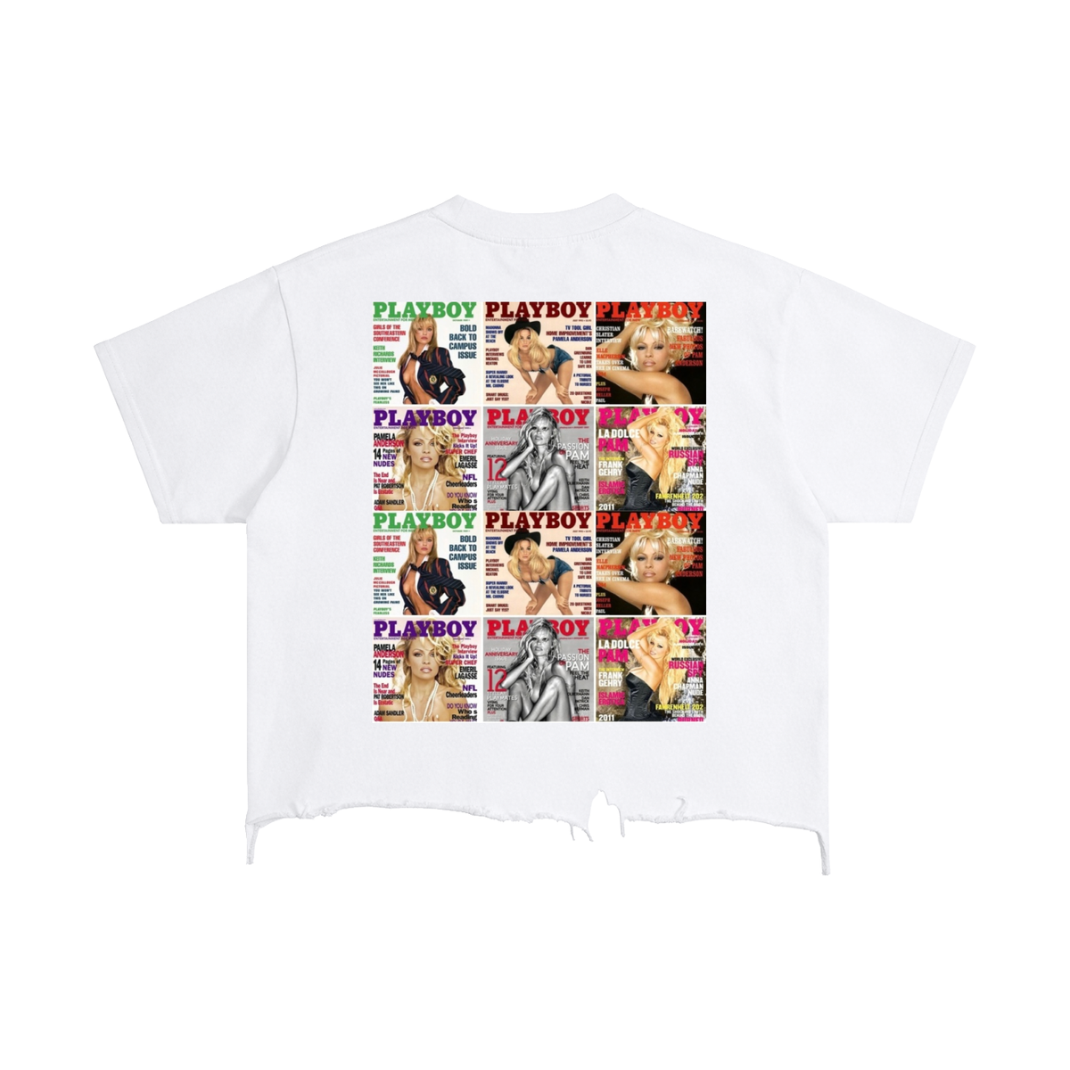 Vintage Wash Boxy Distressed Hem T-Shirt + Pamela/Playboy +