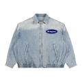 Unisex Vintage Wash Full-Zip Denim Jacket - 'Beverly Hills Denim'