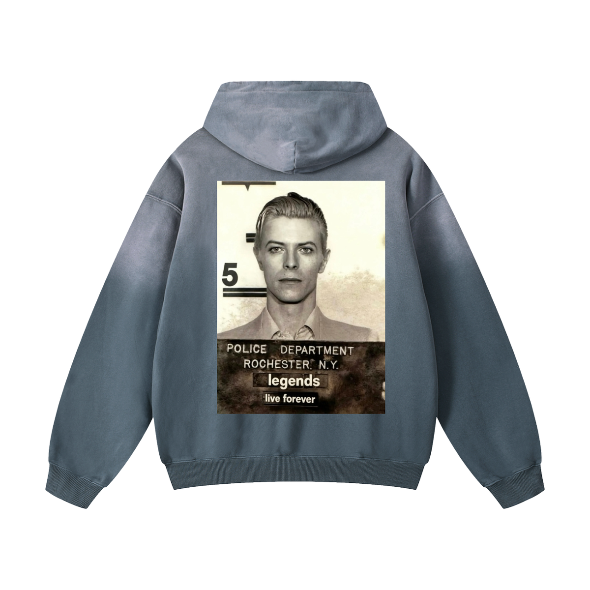 Heavyweight Sunfade Oversized Hoodie + Bowie + Legends Live Forever