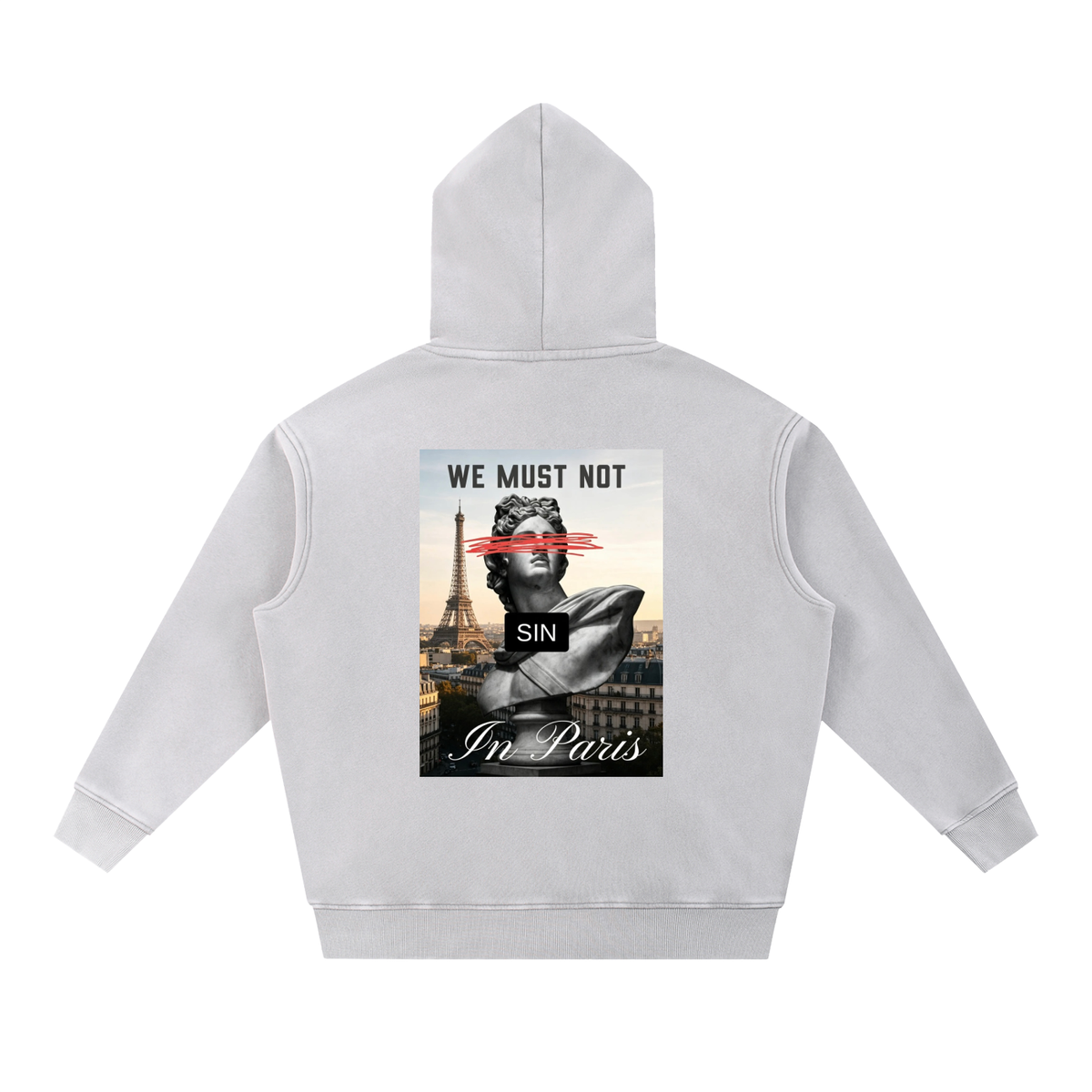 Snow Wash Fleece Oversized Hoodie + We Must Not Sin In Paris +