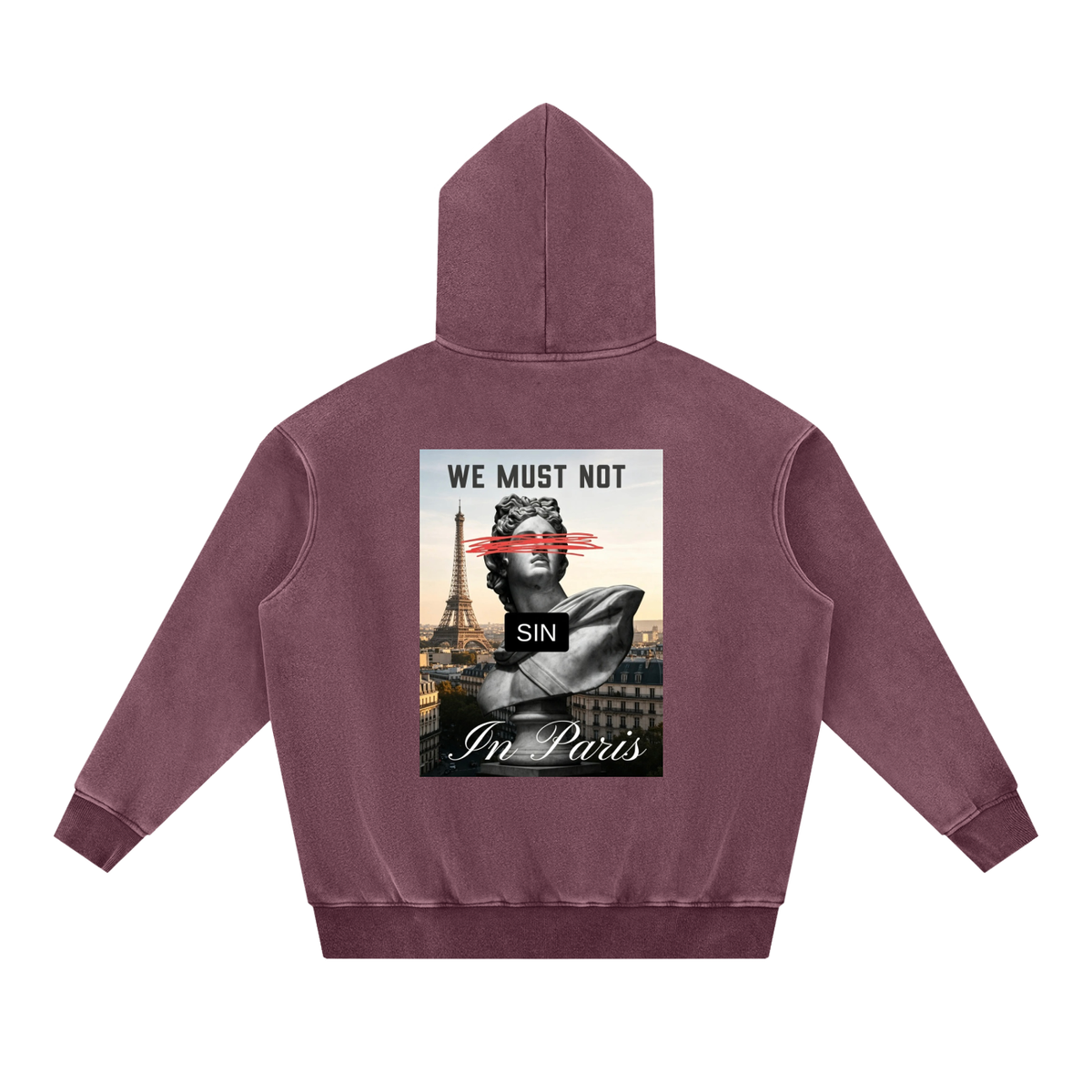Snow Wash Fleece Oversized Hoodie + We Must Not Sin In Paris +