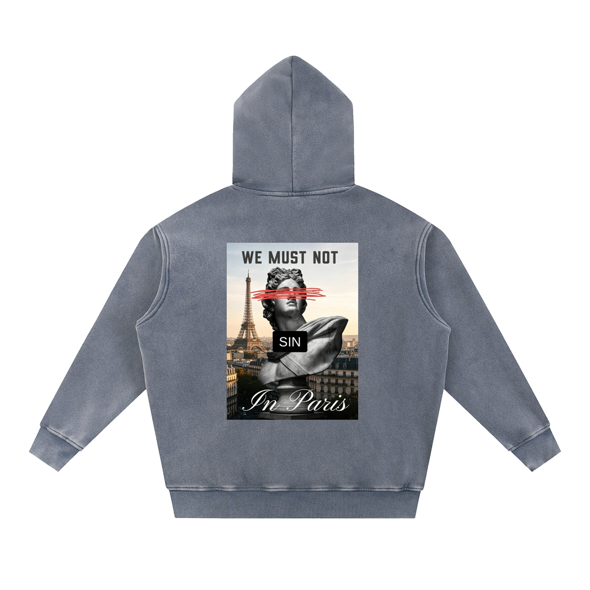 Snow Wash Fleece Oversized Hoodie + We Must Not Sin In Paris +