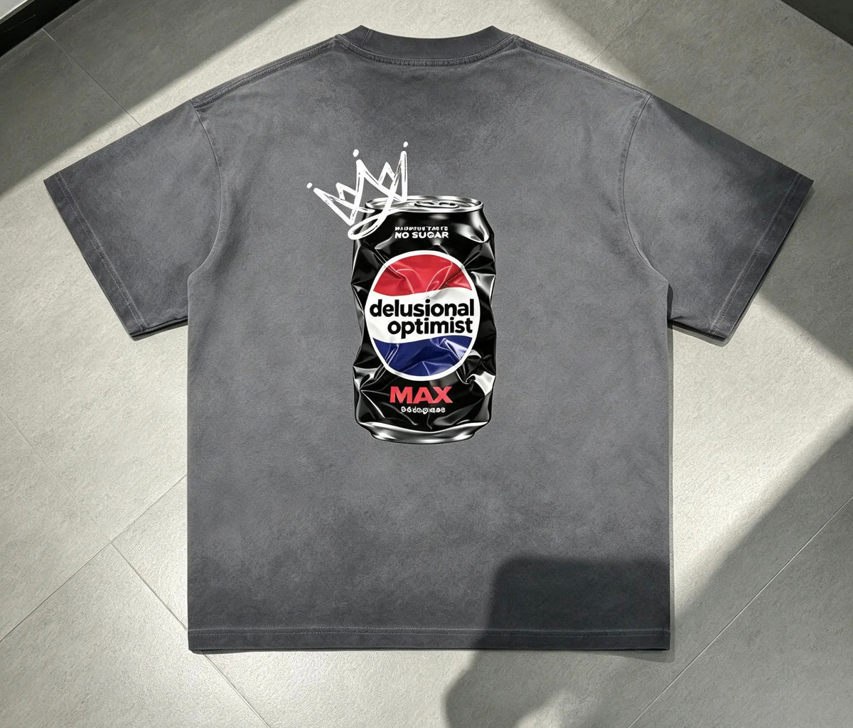 Reverse Dyed Loose Cotton T-Shirt + Delusional Optimist +