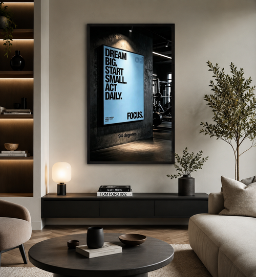 Dream big Motivational Canvas print With Solid Wooden Frame - Luxury Decor - 94 DEGREES