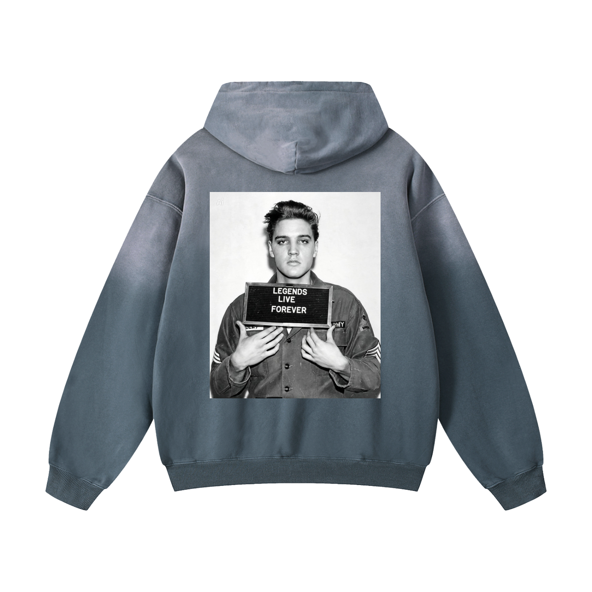 Heavyweight Sunfade Oversized Hoodie + Elvis + Legends Live Forever