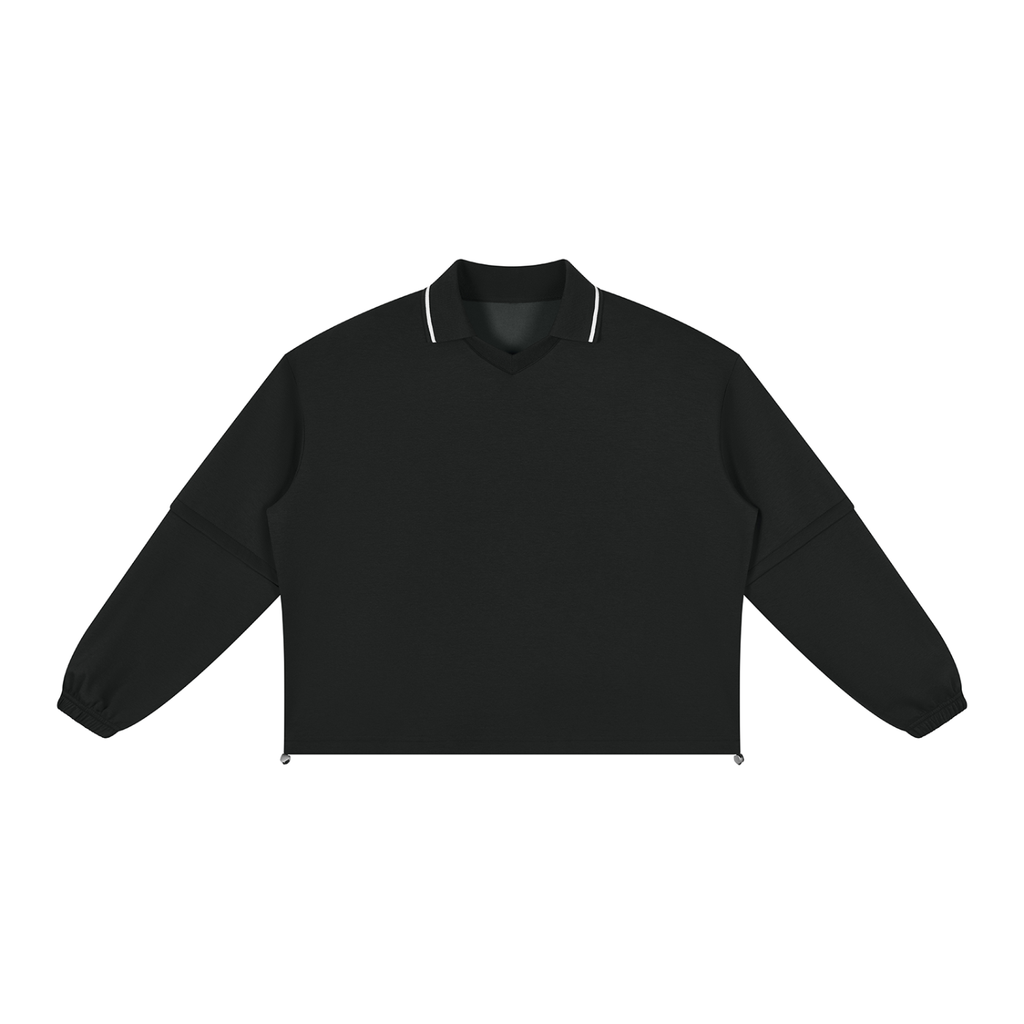 Unisex Boxy Collared Detachable Sweatshirt -'Society Killed The Rockstar'