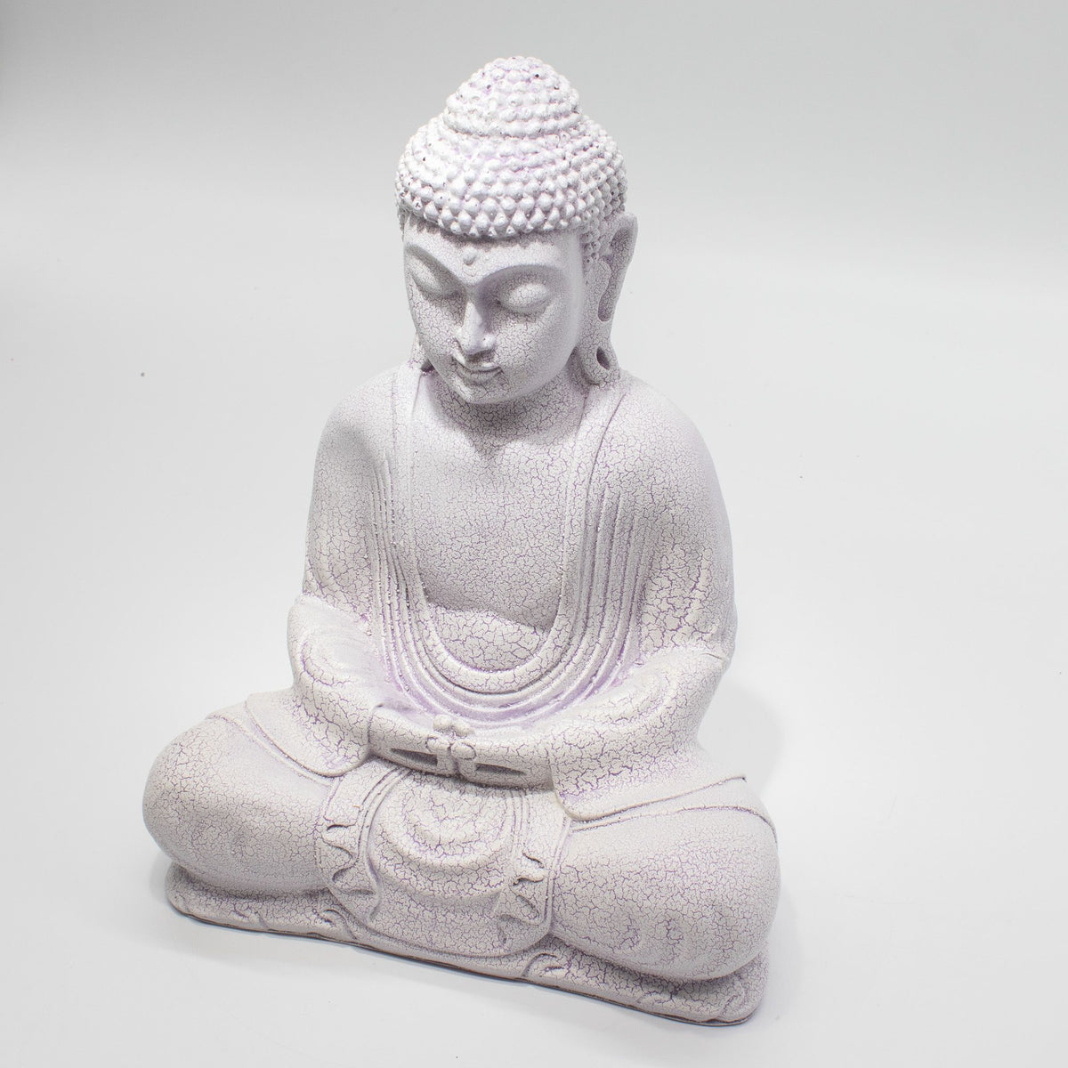 Meditation Buddha Lamp Lavender Crackle - Oval Stand - 94 DEGREES