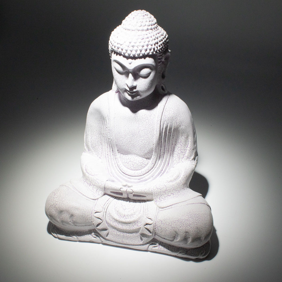 Meditation Buddha Lamp Lavender Crackle - Oval Stand - 94 DEGREES