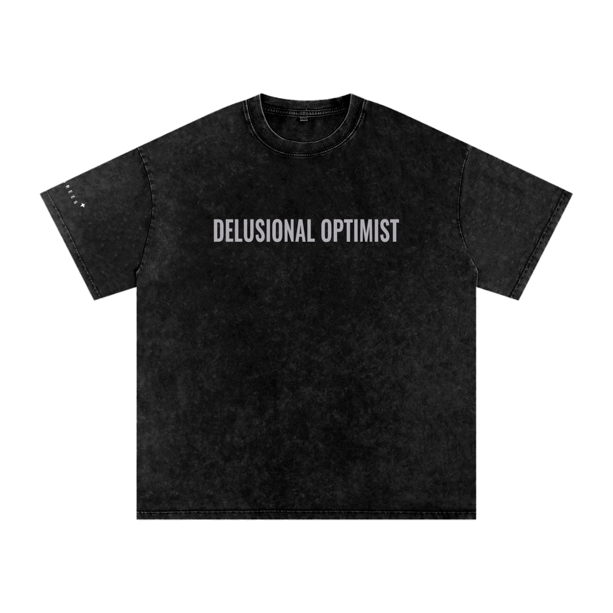 DELUSIONAL OPTIMIST Snow Washed Oversized Cotton T-Shirt - ‘Dream so big they call you Delusional’ - 94 DEGREES