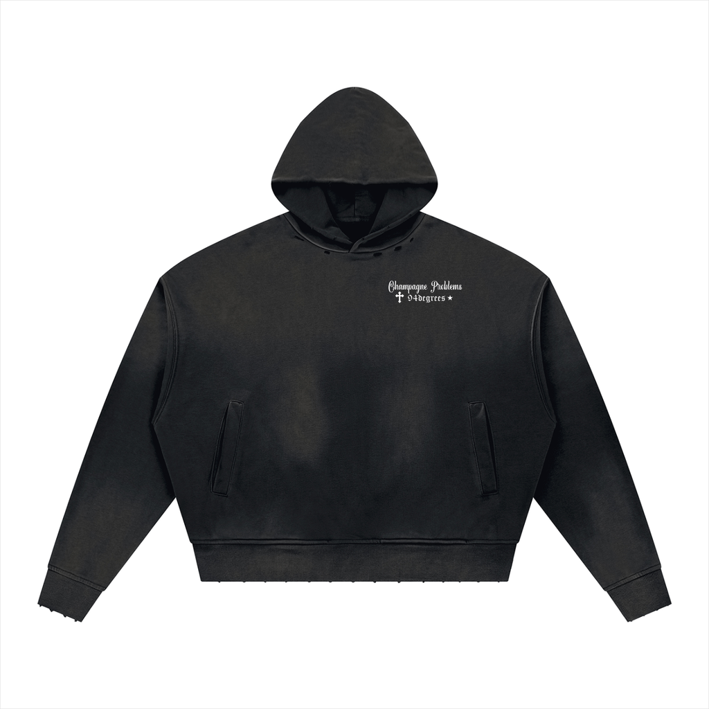 Champagne Problems Unisex Oversized Boxy Cotton-Blend Hoodie