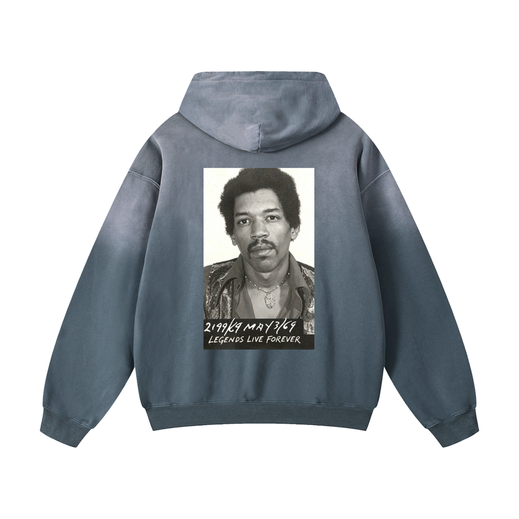 Heavyweight Sunfade Oversized Hoodie + Hendrix + Legends Live Forever